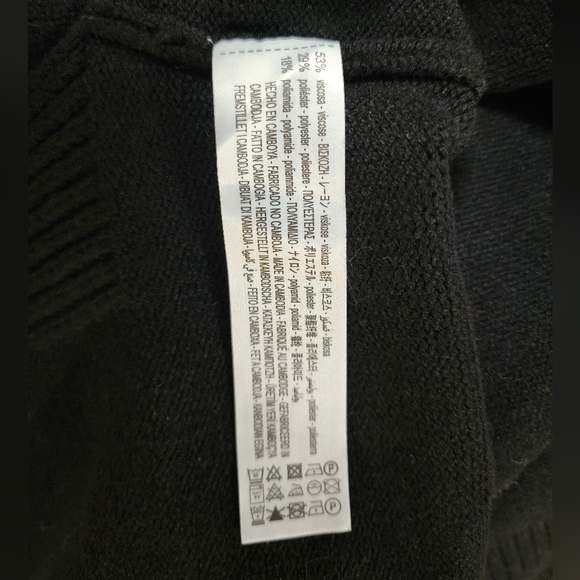 ZARA NWT cuffed knit sweater, black, women's size M - Picture 8 of 12